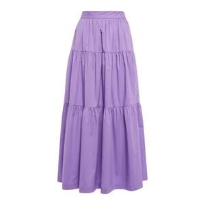 Staud 'Sea' Purple Cotton Tiered Maxi Skirt Size 8